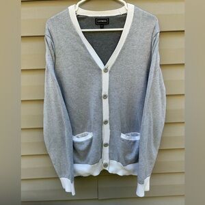 VTG Express size L cotton button grandpa cardigan sweater preppy